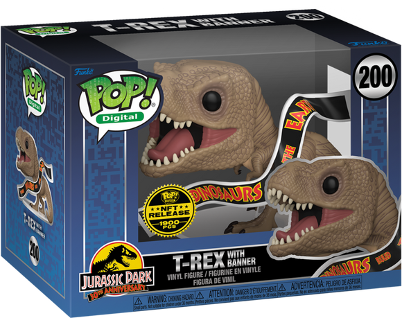 Funko Pop! Digital: Jurassic Park - T-Rex with Banner (Legendary LE 1900 PCS) #200
