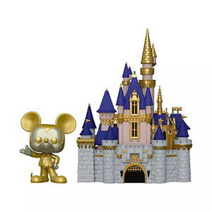 Funko 58966 Pop! Town: Walt Disney World 50th Anniversary - Cinderella Castle and Gold Mickey Mouse #26