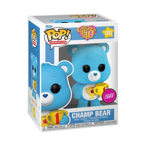 Funko Pop! Animation: Care Bears - Champ Bear (Flocked Chase Edition) #1203