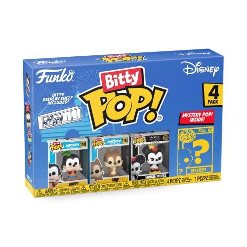 Funko Bitty POP! Disney - Goofy, Chip, Minnie Mouse (hands Folded) and A Surprise Mystery Mini Figure - 0.9 Inch (2.2 Cm) Collectable - Stackable Display Shelf Included - Gift Idea - Cake Topper