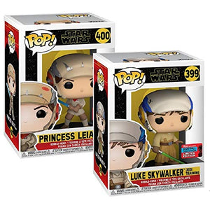 Funko 53117 Pop! Star Wars - Luke Skywalker & Princess Leia Jedi Training Double Pack (Fall Convention 2020 Exclusives) #399 & #400