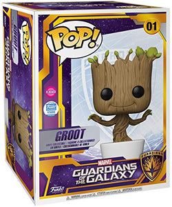 Funko 51285 Pop! Marvel: Guardians of the Galaxy - Dancing Groot (Flocked Limited Edition Exclusive 18") #01