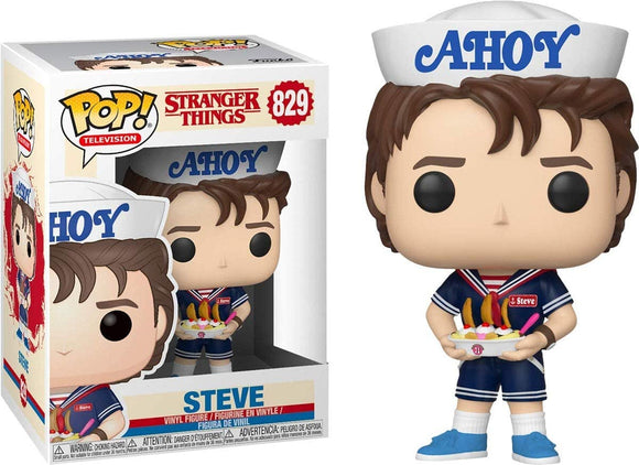 Funko 41047 Pop! Television: Stranger Things - Steve with Hat & Baskin Robbins USS Butterscotch #829