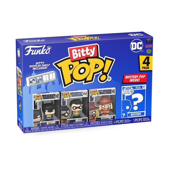 Funko Bitty POP! DC - Batman, Robin, Scarecrow and A Surprise Mystery Mini Figure!