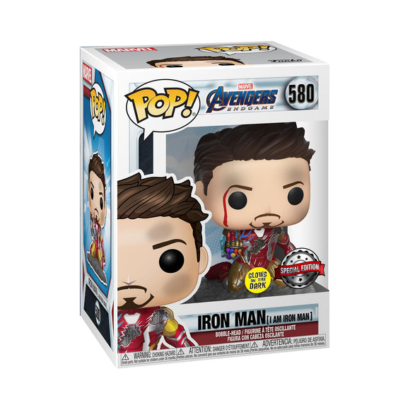 Funko POP! Marvel: Marvel Avengers Endgame - I Am Iron Man - Metallic - Glow In the Dark - Collectable Vinyl Figure - Gift Idea - Official Merchandise - Toys for Kids & Adults - Movies Fans