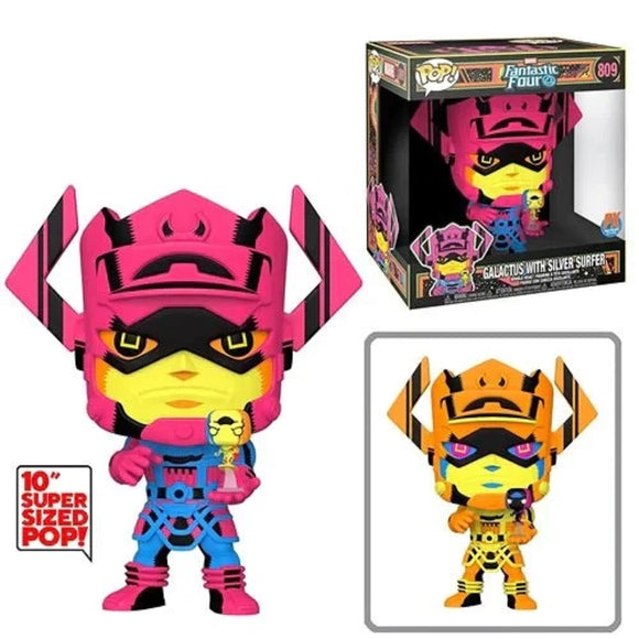 Funko Pop! Marvel: Galactus with Silver Surfer (Blacklight 10-inch Super-Sized Exclusive) #809