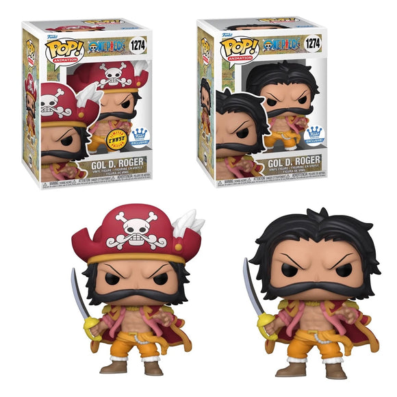 Funko 63213 Pop! Animation: One Piece - Gol D. Roger (Funko Special Edition) #1274 [Standard & Chase bundle]