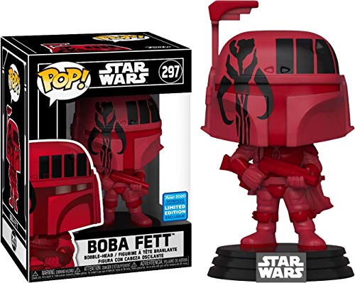 Funko Pop! Star Wars - Boba Fett Red UK Exclusive Wondercon 2020 (Standard Size Bobble-Head) #297